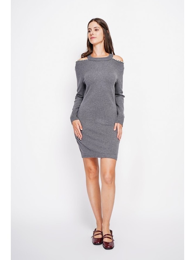 William de Faye Sukienka dzianinowa w kolorze szarym rozmiar: 38