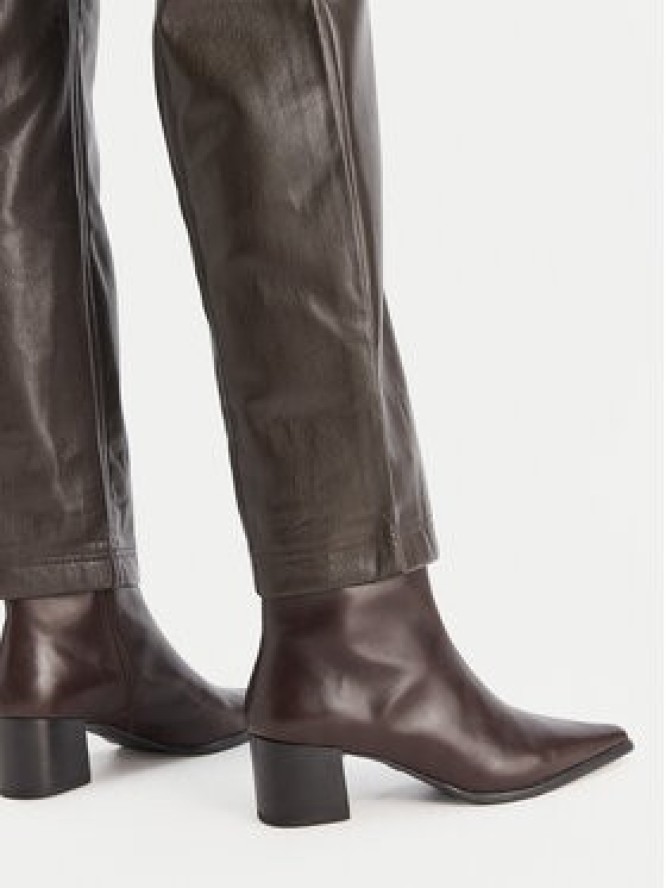 Vero Moda Spodnie z imitacji skóry Vips 10336342 Brązowy Straight Fit