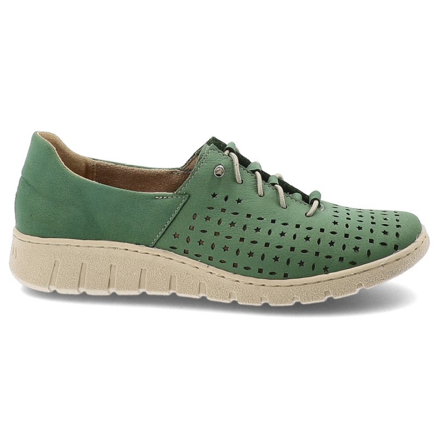 Półbuty damskie Wasak, niski fason sznurowane ażurowa cholewka miękka konstrukcja elastyczna podeszwa lekka forma wygodne dopasowanie oddychający mat