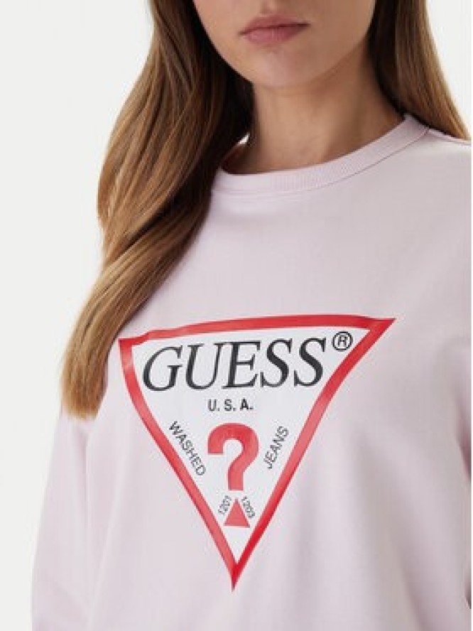 Guess Bluza W2YQ16 KBA11 Różowy Regular Fit
