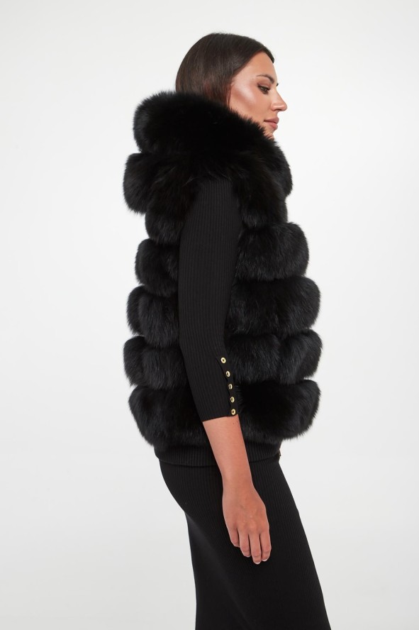 Kamizelka damska futrzana dwustronna z lisa SUPREMA