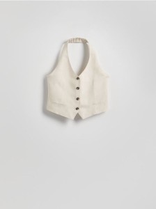 Kamizelka z lnem - beżowy