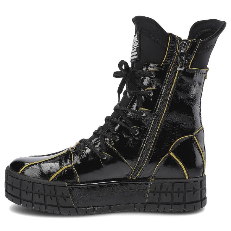 Czarne Botki Simen Damskie Wygodne Buty Jesienne