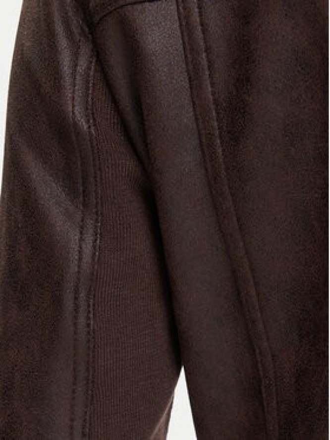 Desigual Kurtka z imitacji skóry Basic 25WWEW43 Brązowy Regular Fit