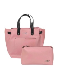 Damska torebka 2w1 z wewnętrzną kosmetyczką – pudrowy róż 13L Meatfly