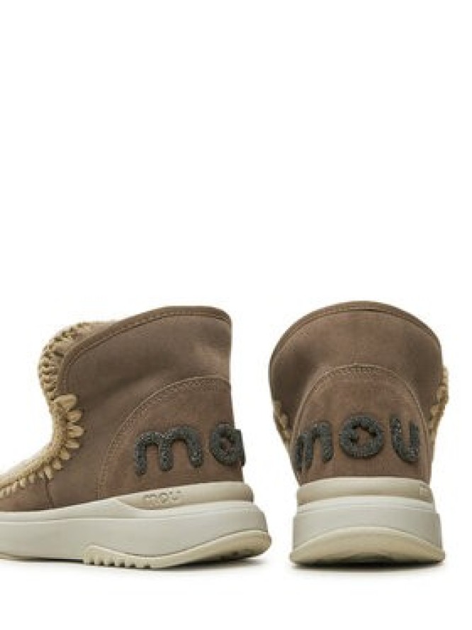 Mou Śniegowce Eskimo Jogger Glitter Logo FW421001A Brązowy