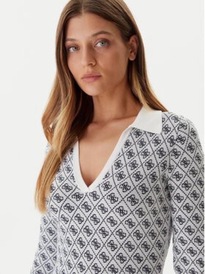 Guess Sukienka dzianinowa W5BK25 Z3JD2 Écru Slim Fit