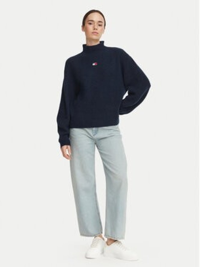 Tommy Jeans Sweter Badge DW0DW23349 Granatowy Relaxed Fit