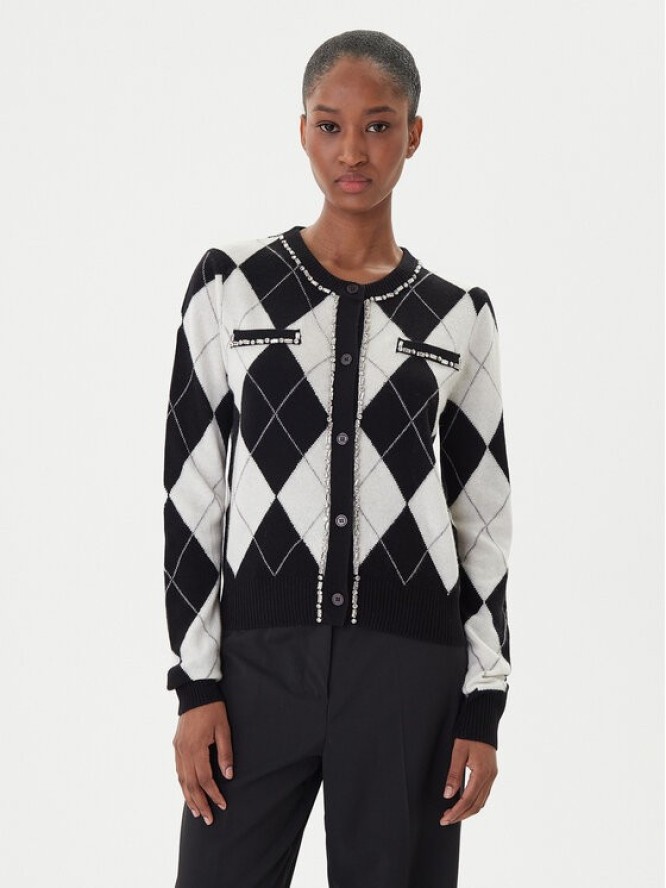 ICONA Kardigan RI5KT007 Czarny Regular Fit