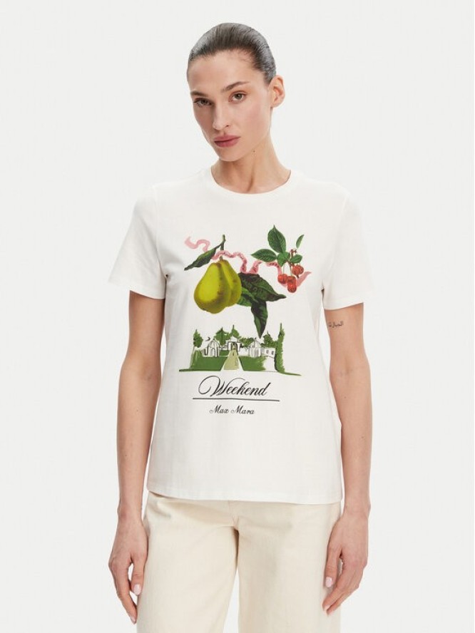 Weekend Max Mara T-Shirt Teiera 2515971052 Biały Regular Fit