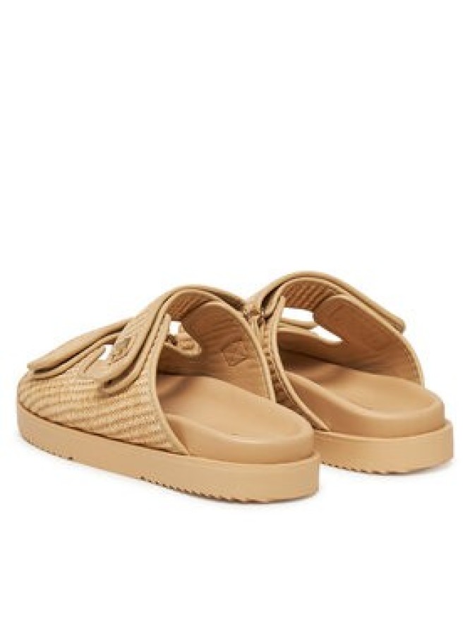 Tommy Hilfiger Klapki Double Strap Raffia FW0FW08940 Beżowy