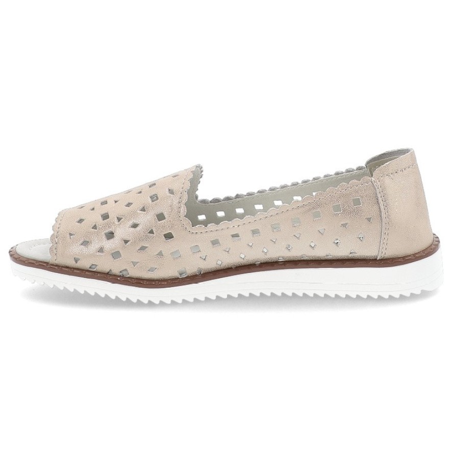 Beżowe Baleriny S.Barski Wsuwane Obuwie Damskie