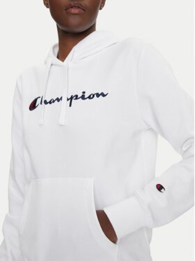 Champion Bluza Slim Big Logo 118097 Biały Regular Fit