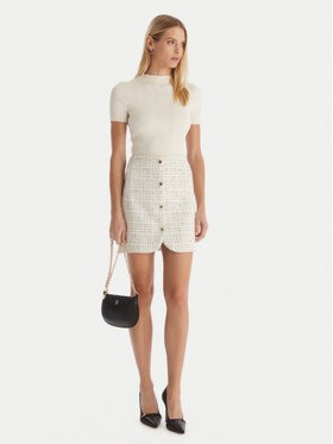 Morgan Spódnica mini 252-JGABY Beżowy Slim Fit