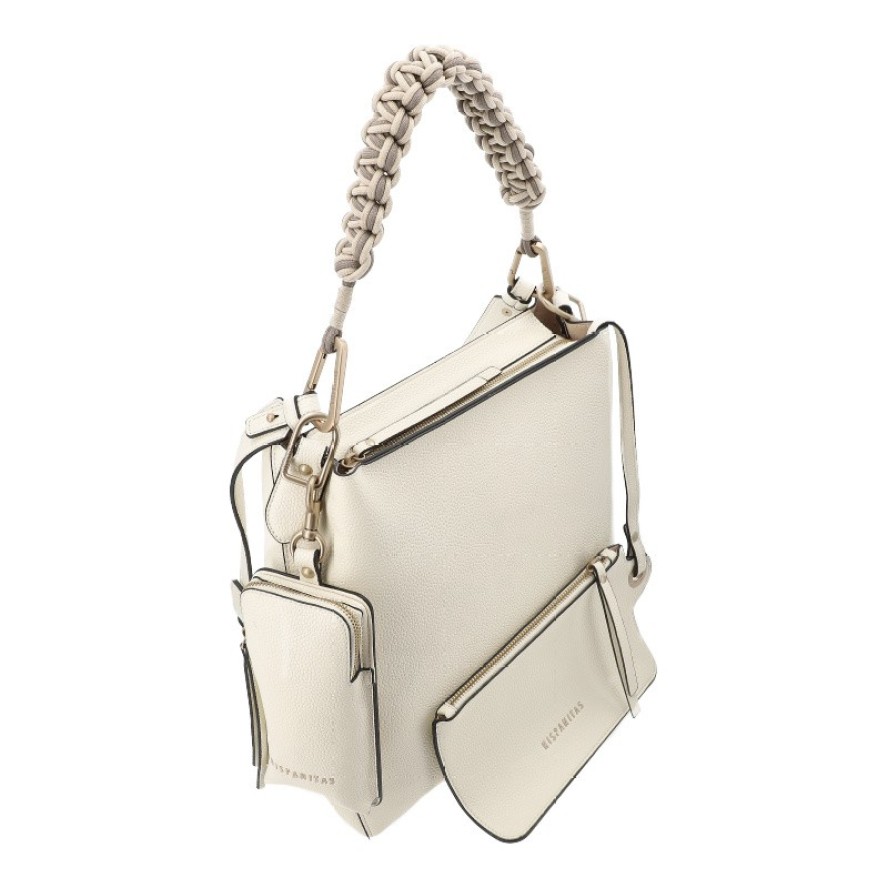 Beżowa Elegancka Damska Torebka Hispanitas