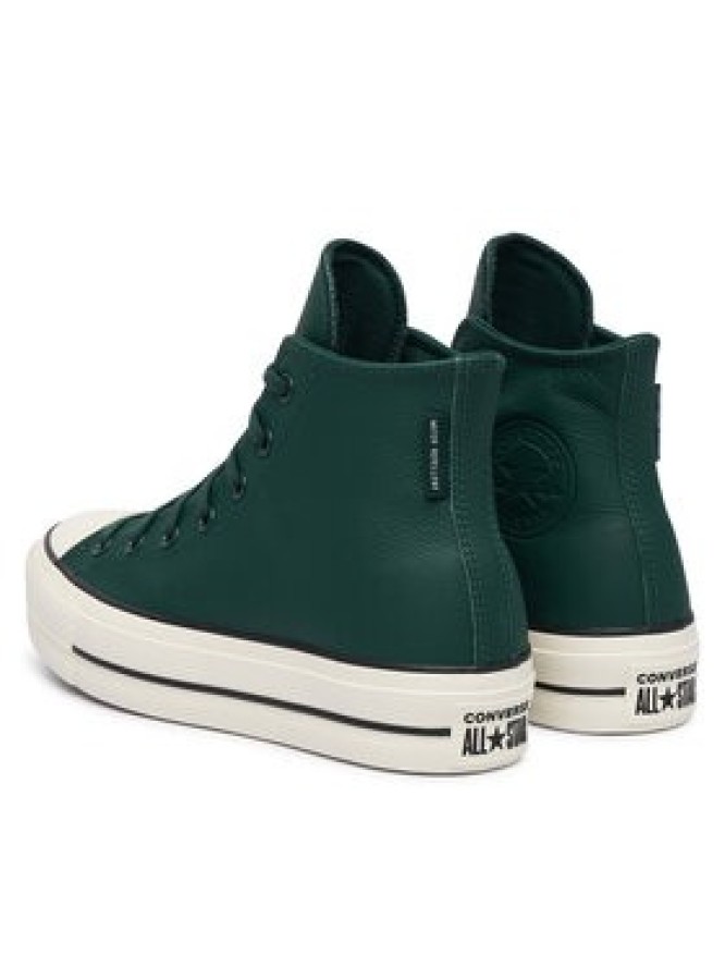 Converse Trampki Chuck Taylor All Star Lift Platform Water-Repellent A18393C Zielony ciemny