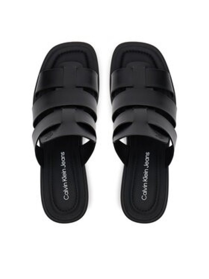 Calvin Klein Jeans Klapki Heel Square Mg Lth YW0YW01702 Czarny