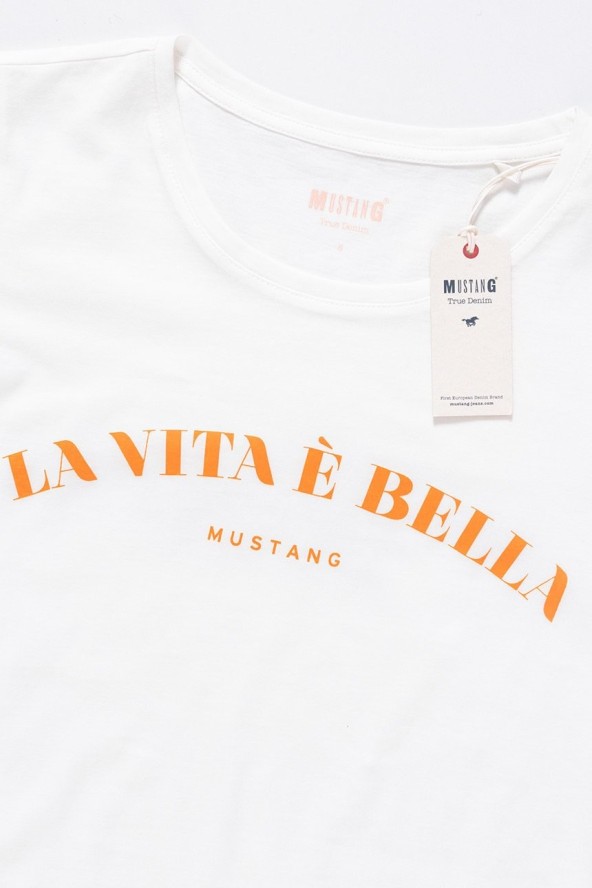 MUSTANG T SHIRT DAMSKI Alina C Print Cloud Dancer 1008936 2020