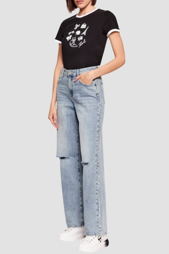 KARL LAGERFELD Białe damskie sneakersy KAPRI Ombre NFT Lo Lace, Rozmiar 40