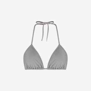 Damski premium bikini top trójkątny do pływania & surfingu - Szary