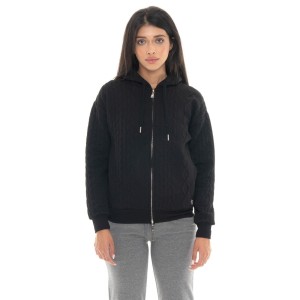 Leone 1947 Braid Damen, Bluza z geflochtenem Stoff, Kapuze, Reißverschluss