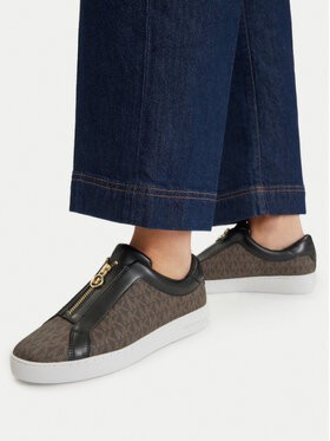 MICHAEL Michael Kors Sneakersy Keaton Zip Slip On 43R4KTFP2B Brązowy