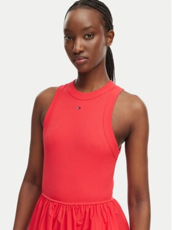 Tommy Jeans Sukienka letnia DW0DW22593 Czerwony Regular Fit