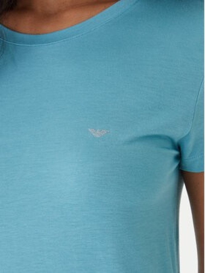 Emporio Armani T-Shirt EW000408 AF19024 U9163 Turkusowy Regular Fit