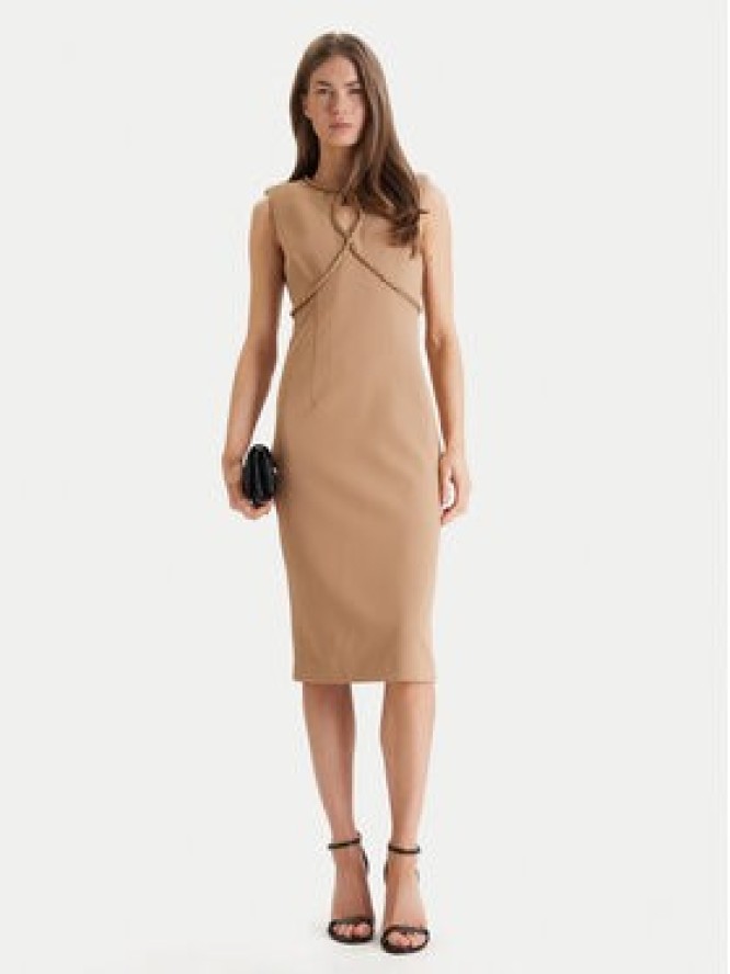 Marciano Guess Sukienka koktajlowa 6RGK18 9373Z Beżowy Regular Fit