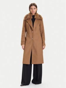 Guess Płaszcz wełniany W5BL19 W2642 Brązowy Regular Fit