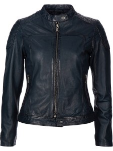 7eleven Skórzana kurtka "Stylla" w kolorze granatowym rozmiar: 34