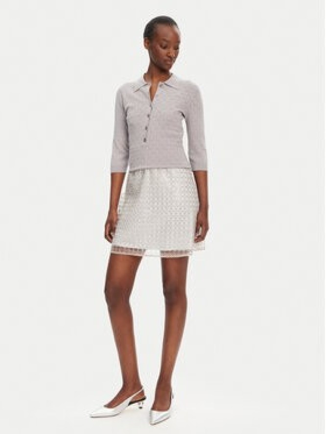 ROTATE Sweter 113785039 Szary Slim Fit