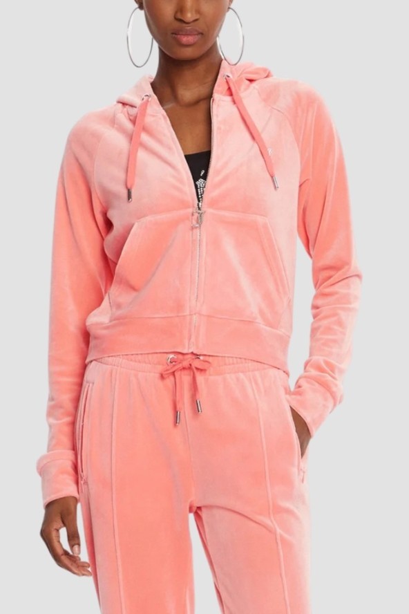 JUICY COUTURE Brzoskwiniowa damska bluza damska Madison Hoodie, Rozmiar S