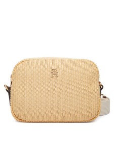 Tommy Hilfiger Torebka Popette Camera Bag Raffia AW0AW18525 Beżowy