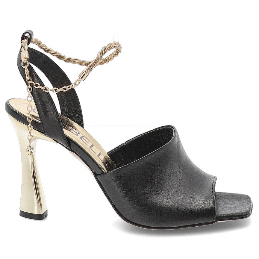Czarne Sandały Chebello Eleganckie Obuwie Damskie Na Szpilce