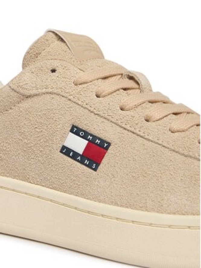 Tommy Jeans Sneakersy Logo Suede Archive EN02985 Beżowy