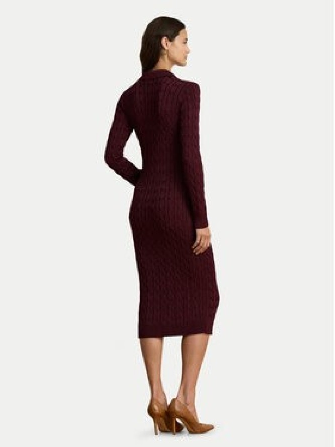LAUREN RALPH LAUREN Sukienka dzianinowa 200B34422003 Bordowy Slim Fit
