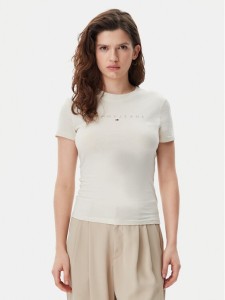 Tommy Jeans T-Shirt Tonal Linear DW0DW20315 Beżowy Slim Fit