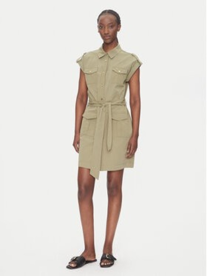 Gaudi Sukienka koszulowa 511BD15016 Zielony Regular Fit