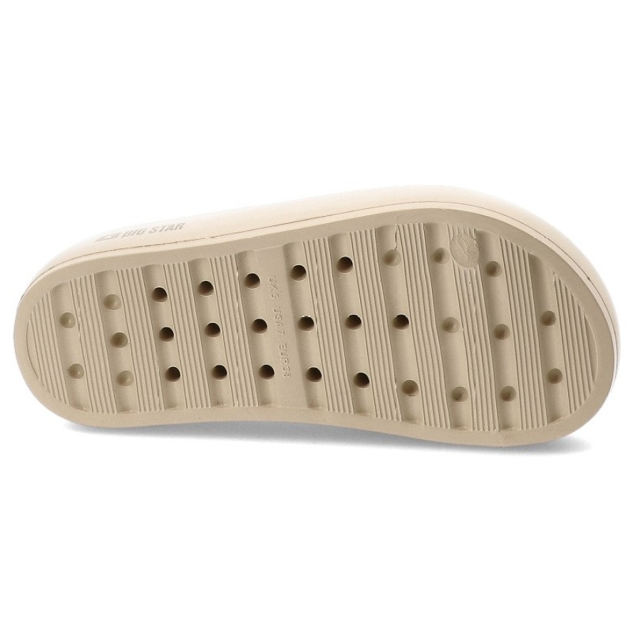 Beżowe Klapki Big Star Wygodne Obuwie Damskie Na Platformie