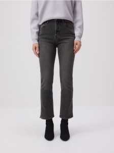 Jeansy straight - szary