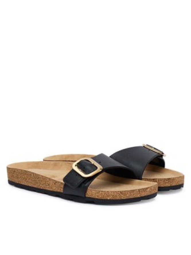 Tommy Hilfiger Klapki Cork Footbed Slip-On Sandals FW0FW09344 Czarny
