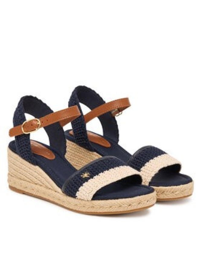 Tommy Hilfiger Espadryle Mid Espad Wedge Crochet FW0FW09516 Granatowy