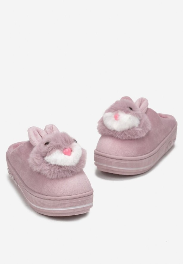 Różowe Kapcie na Grubej Podeszwie Pisces