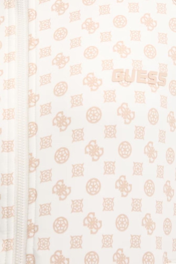 GUESS Kremowa rozpinana bluza damska w monogram Aggie, Rozmiar M