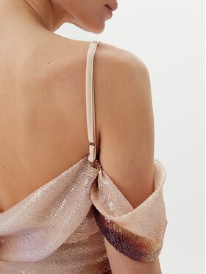 Eleh Sukienka wieczorowa ESS250125 Beżowy Regular Fit