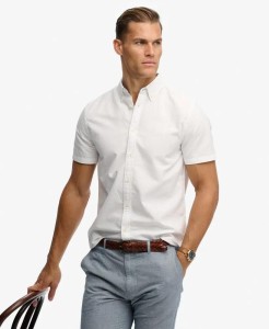 superdry Koszula Preppy Oxford krótki rękaw z bawełny organicznej – OPTIC