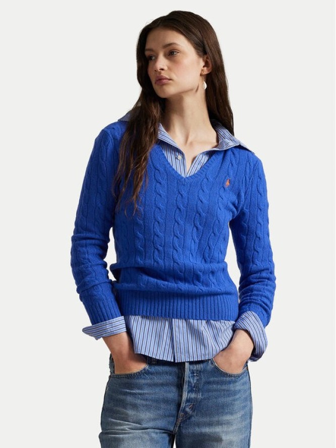 Polo Ralph Lauren Sweter 211971866006 Niebieski Slim Fit
