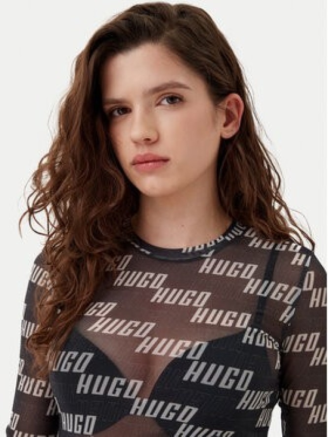 HUGO Longsleeve 50534837 Czarny Slim Fit