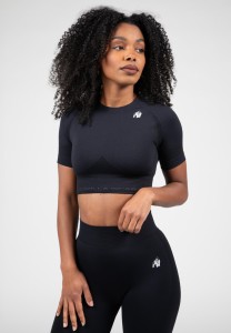 Whitney Bezszwowe Crop Top - Czarny